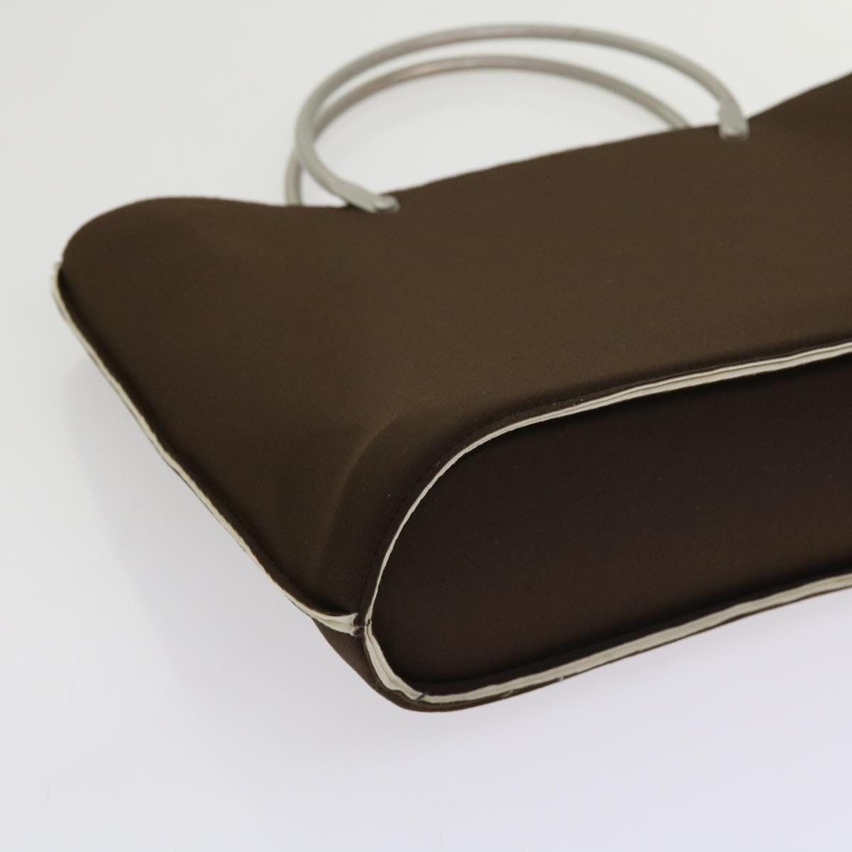 CHANEL Hand Bag Nylon Brown CC - 9