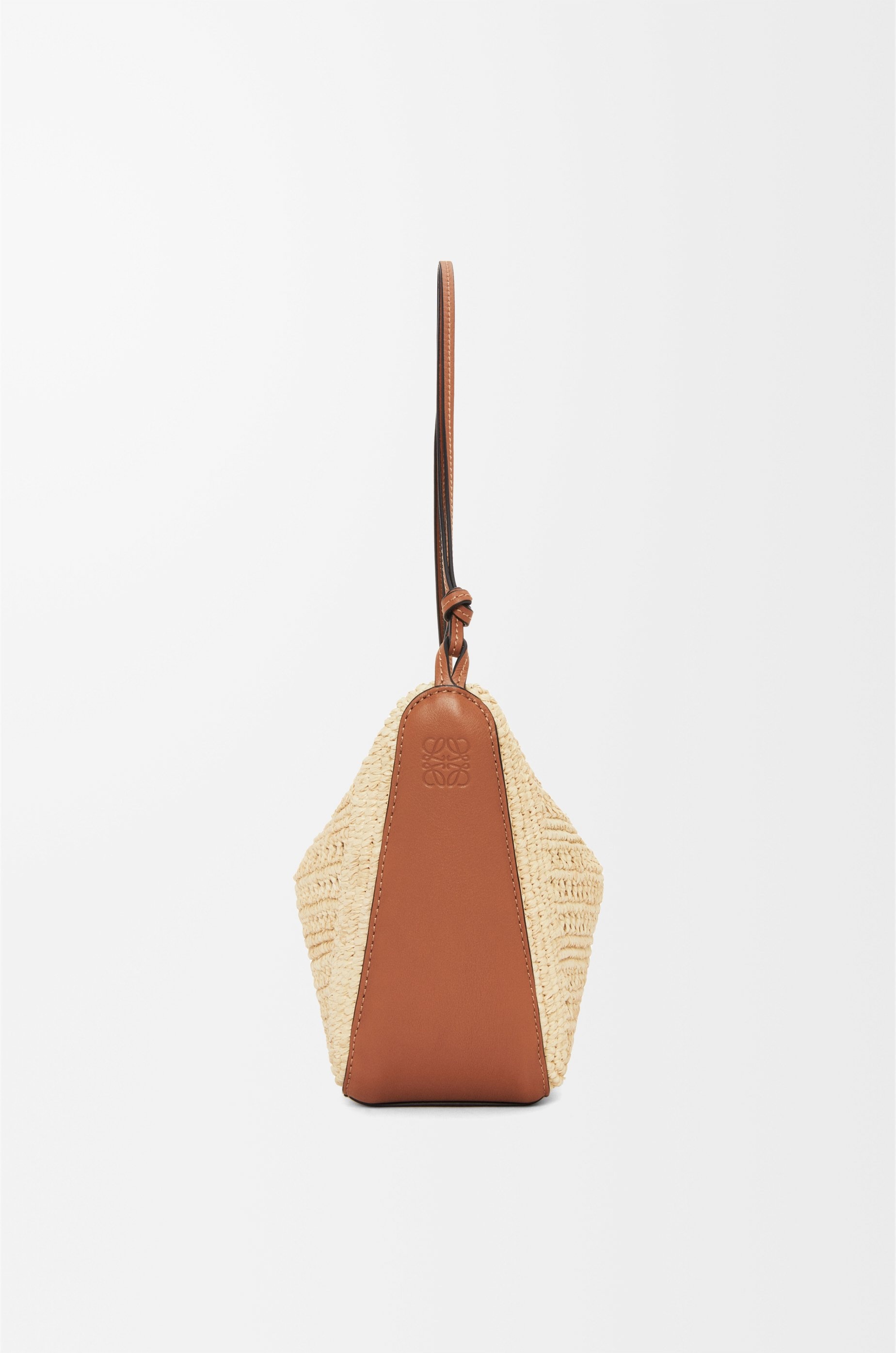 Mini Hammock Hobo in raffia and calfskin - 7