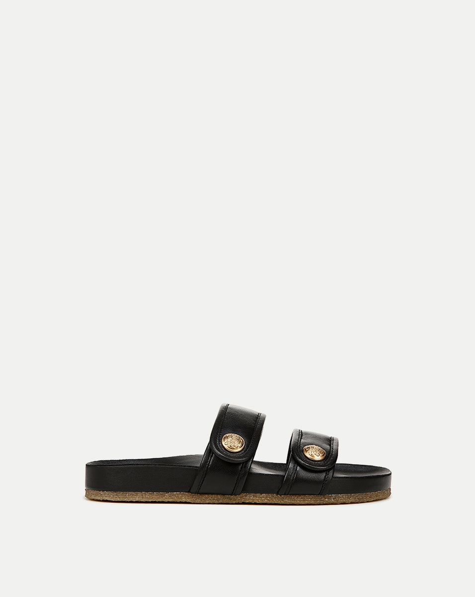 PERCEY LEATHER SLIDE SANDAL - 1