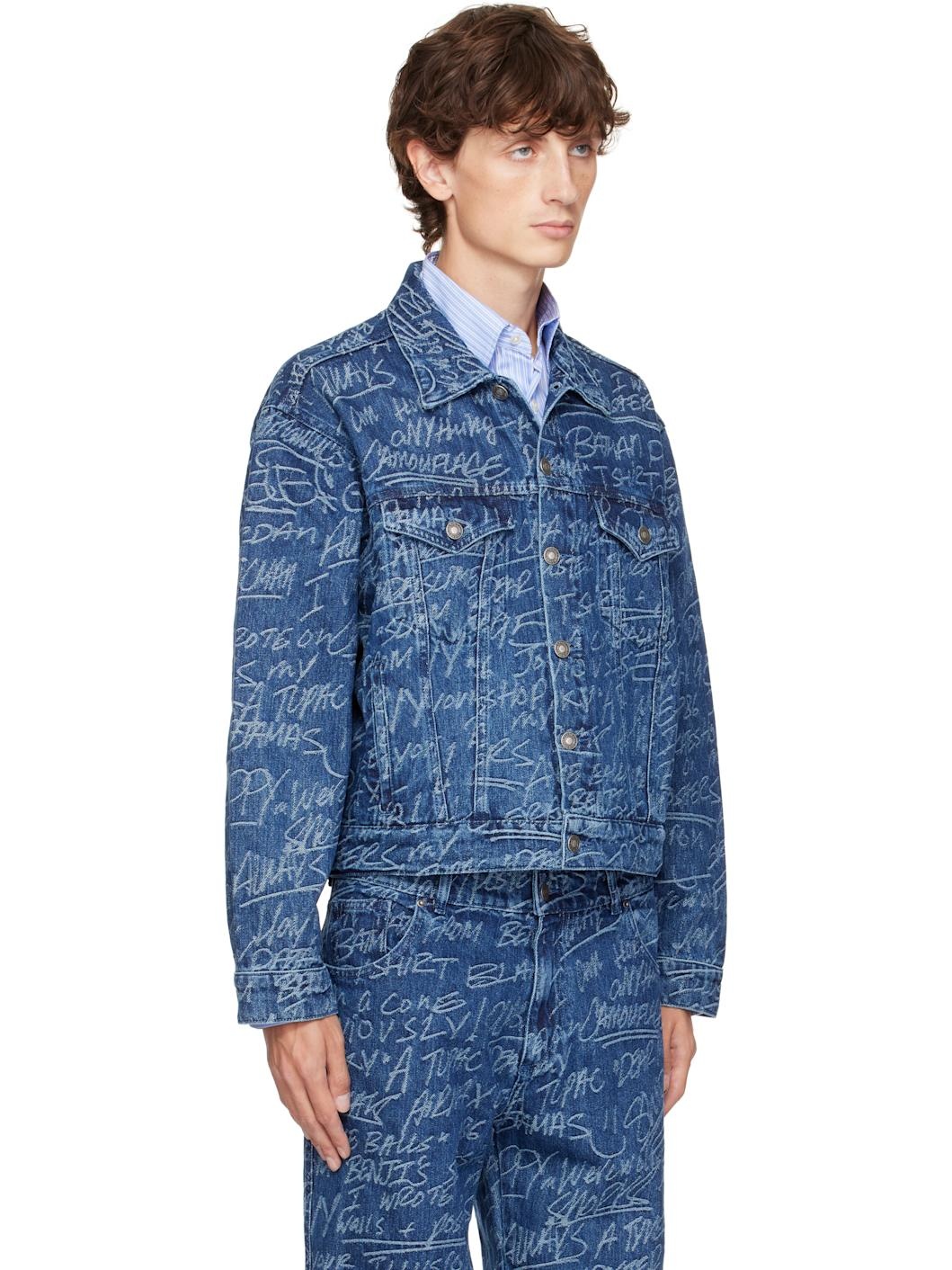 Navy KS Graffiti Denim Jacket - 2