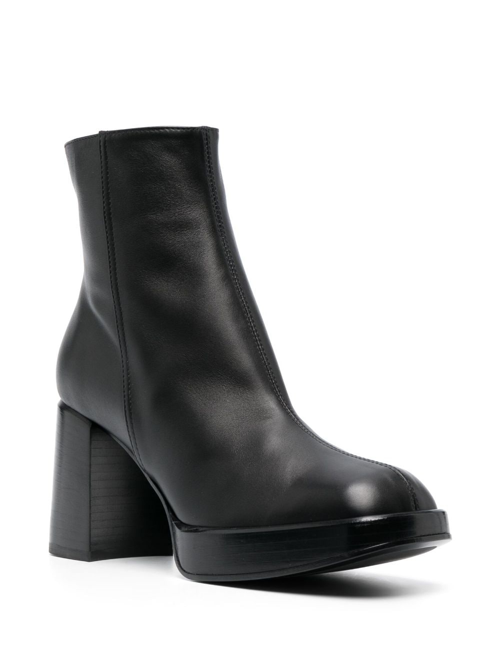 80mm square-toe leather boots - 2