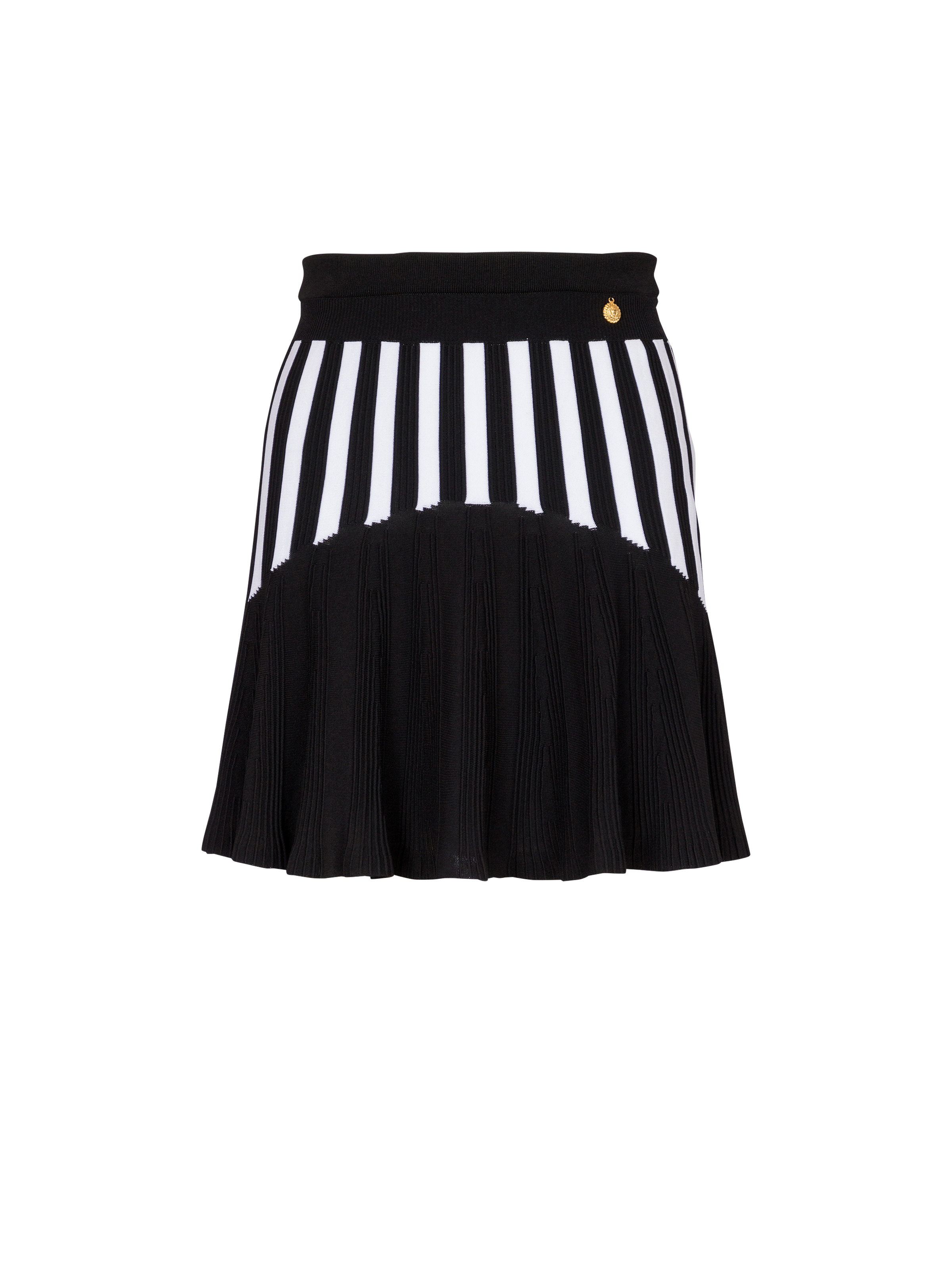 Pleated striped knit skirt - 1
