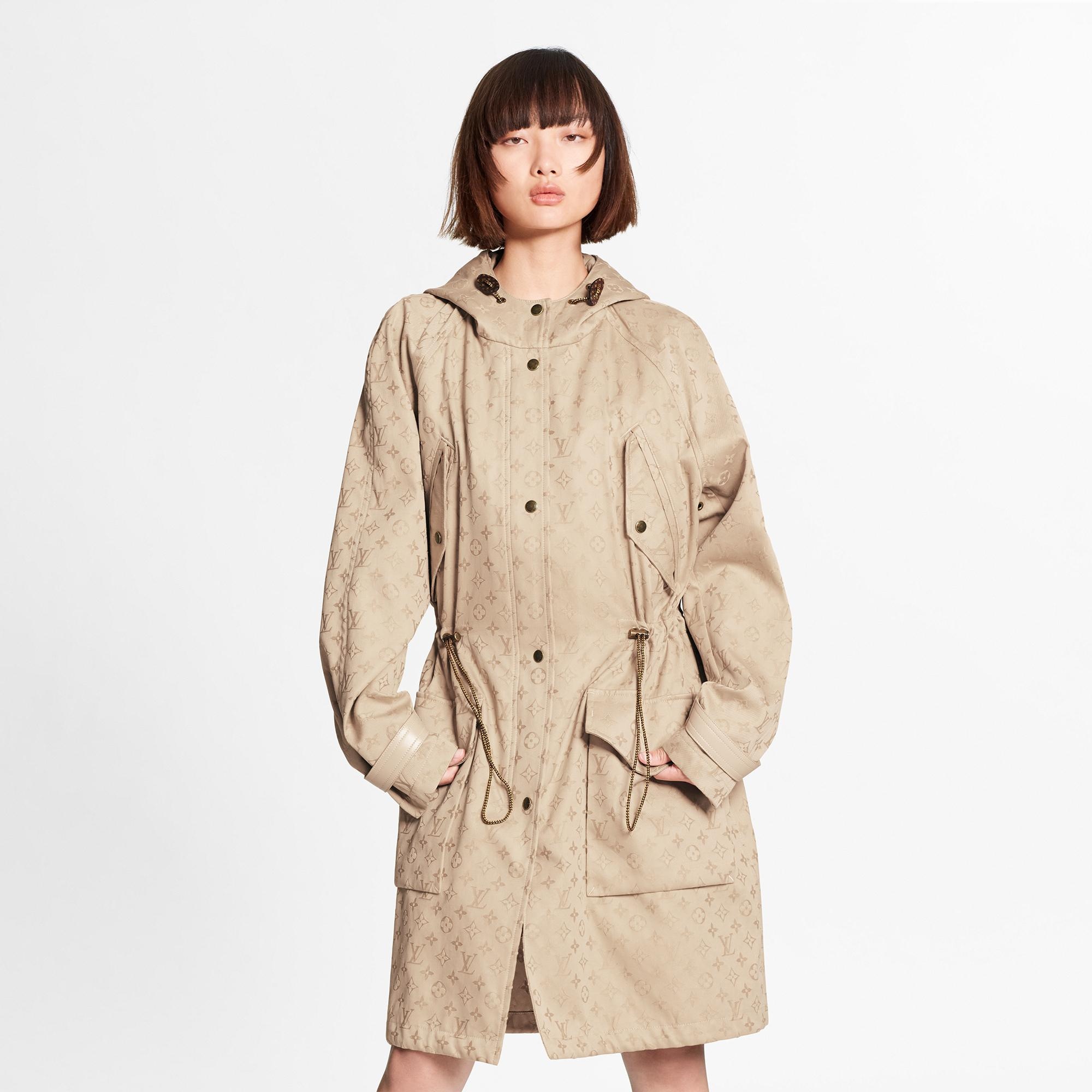 Monogram Jacquard Gabardine Relaxed Hooded Parka  - 3