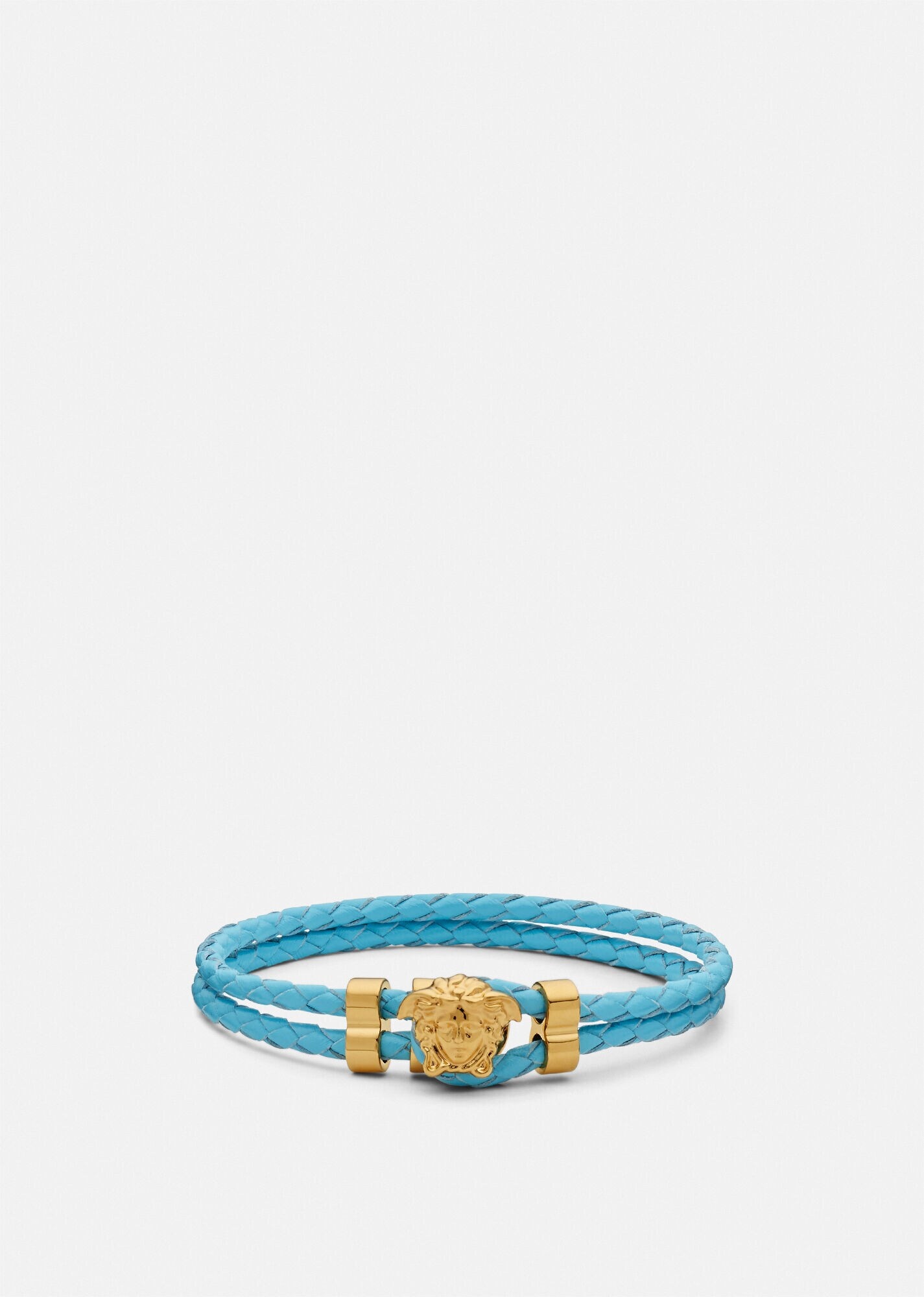 Medusa Braided Leather Bracelet - 1