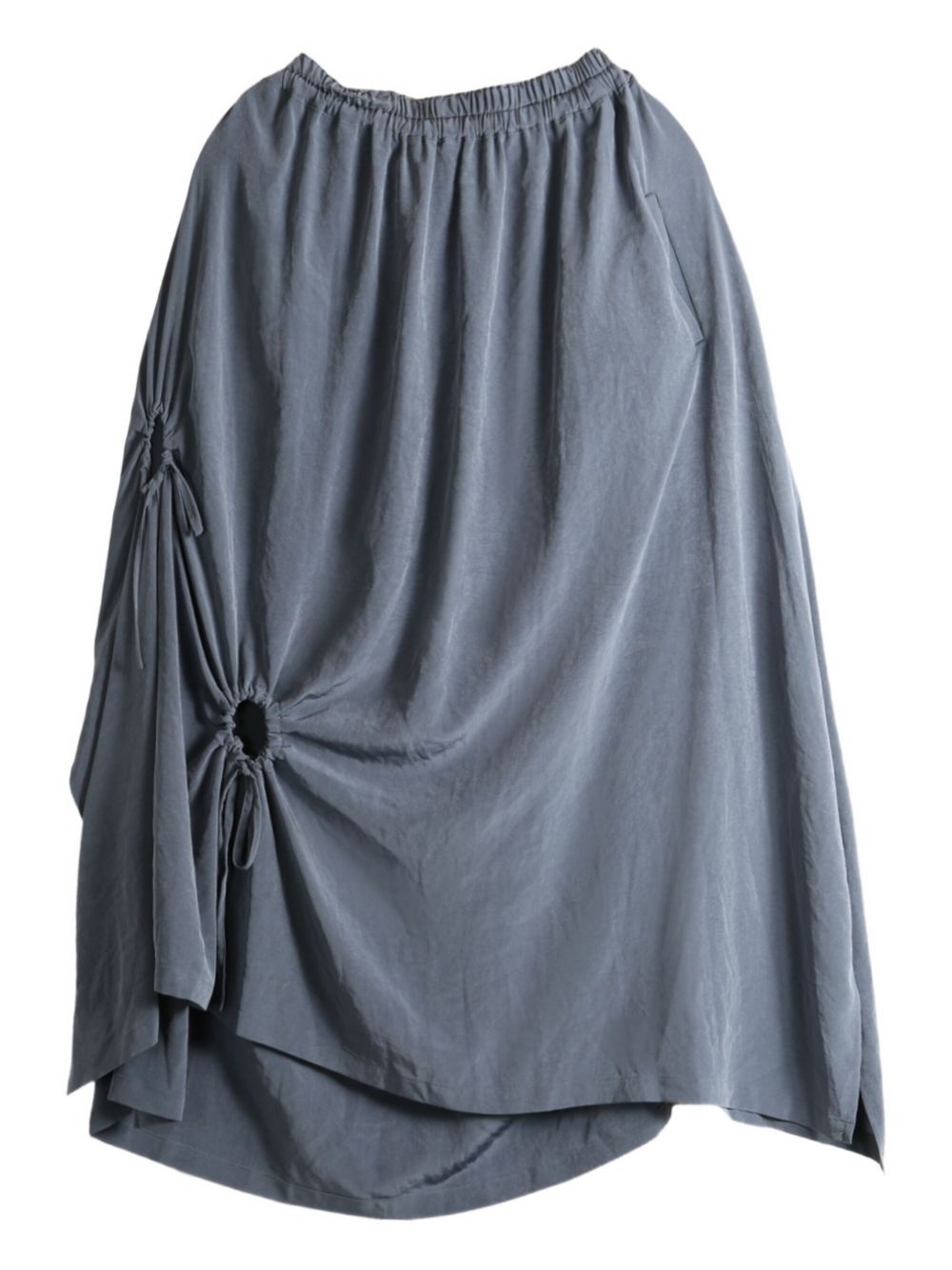 drawstring-detail asymmetrical midi skirt - 4