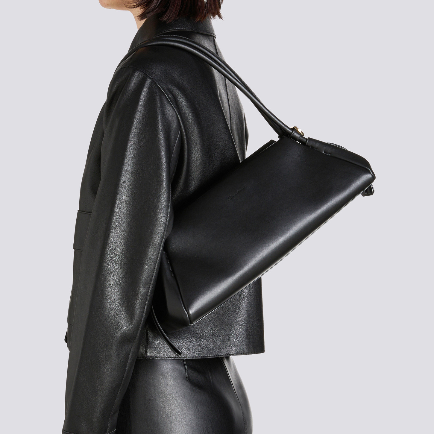 Black leather shoulder bag - 2