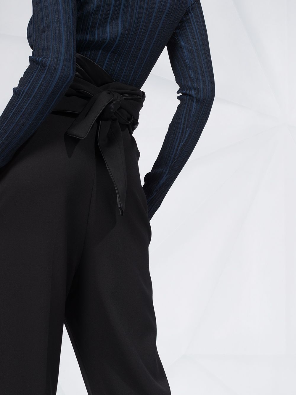 high-waisted draped trousers - 3