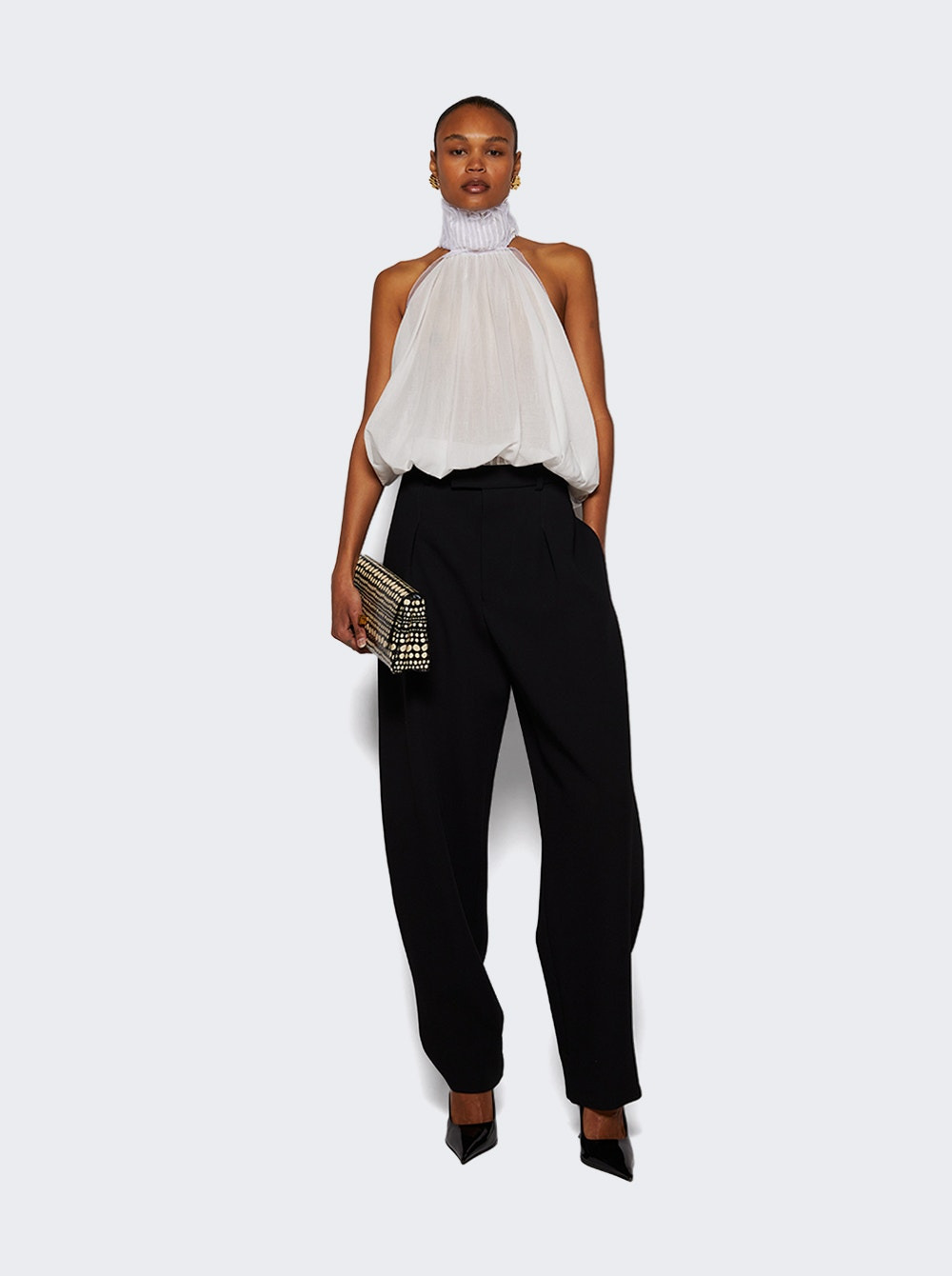Vanished Pintucked Halter Top White - 5