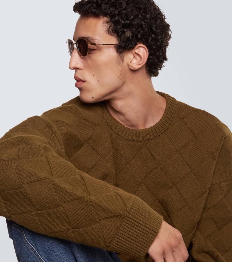 Bottega Veneta Split rectangular sunglasses outlook