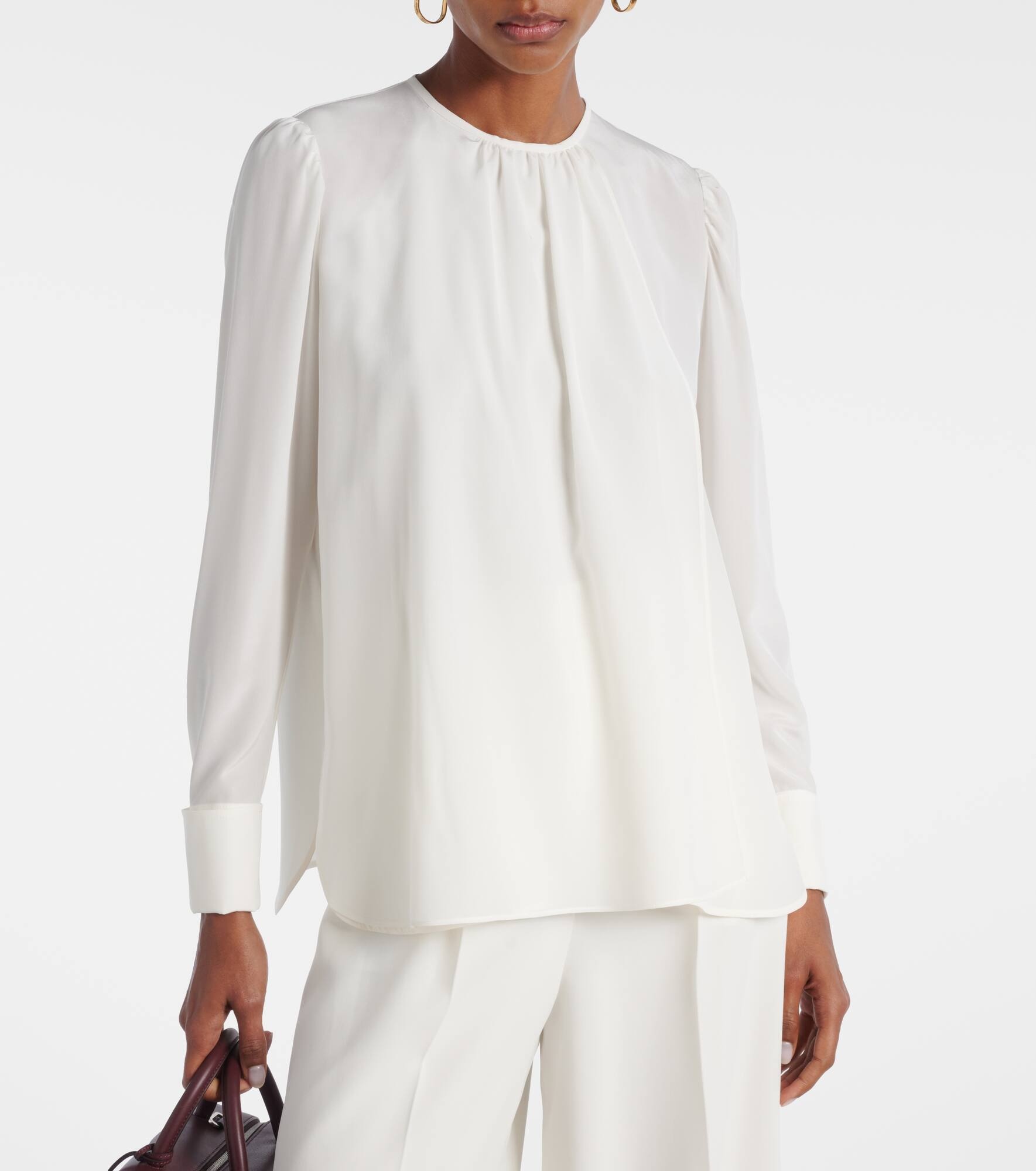 Carol draped silk blouse - 6