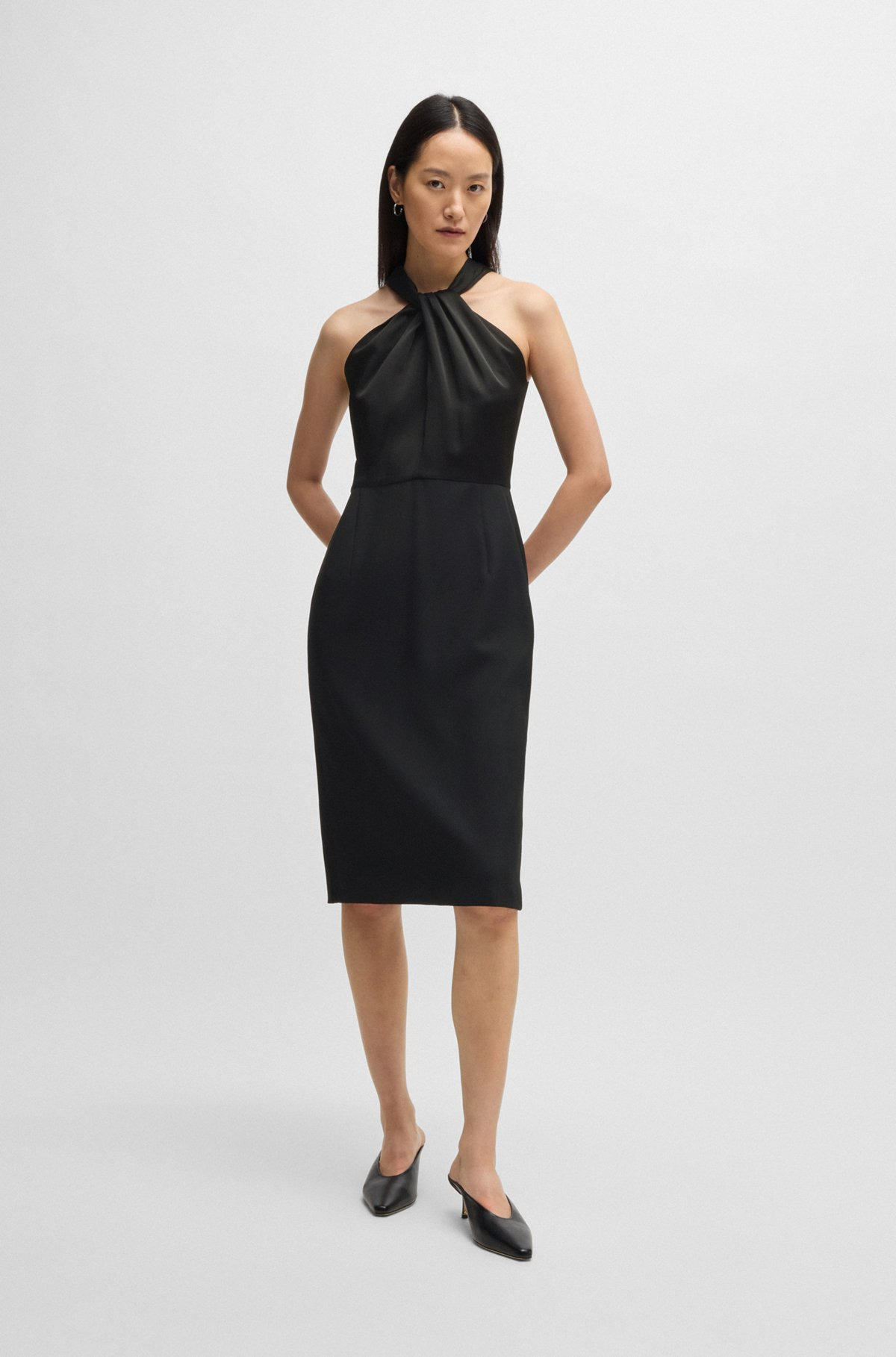TWIST-DETAIL DRESS IN STRETCH FABRIC - 3