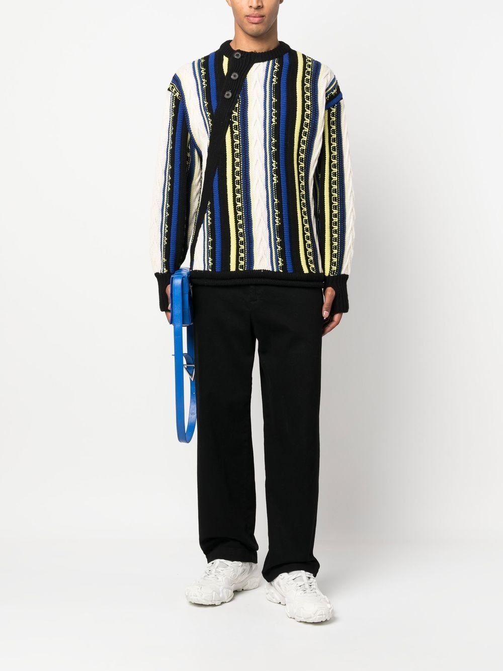 Frema striped-knit buttoned jumper - 3