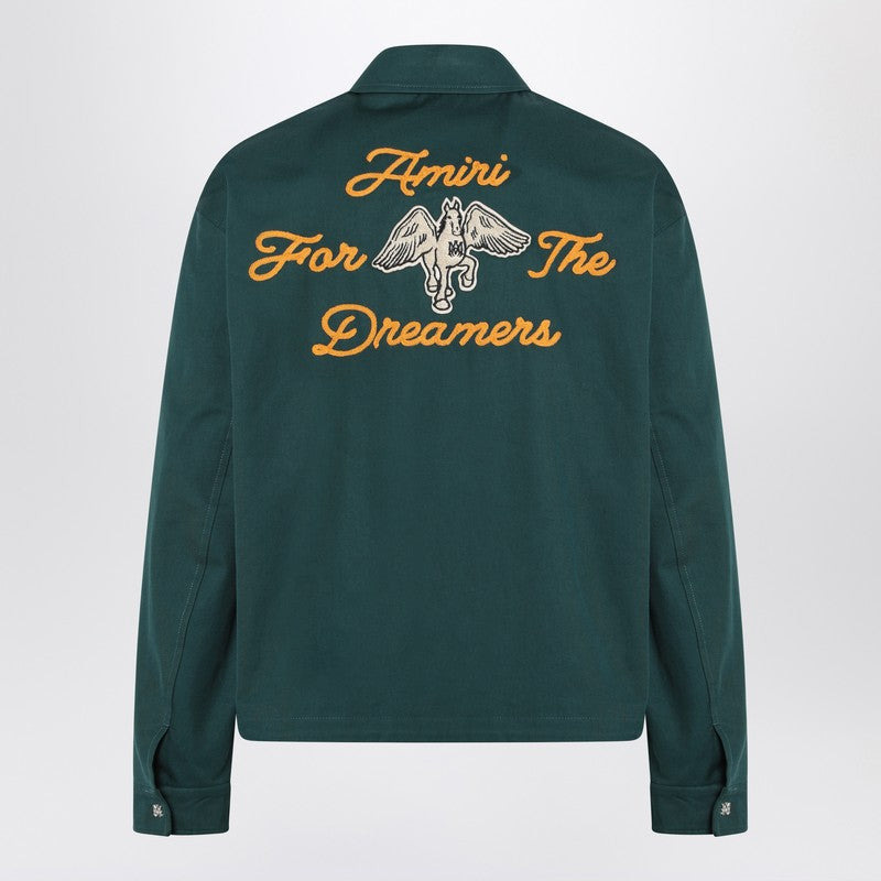 Amiri Green Zipped Jacket With Logo Men - 2