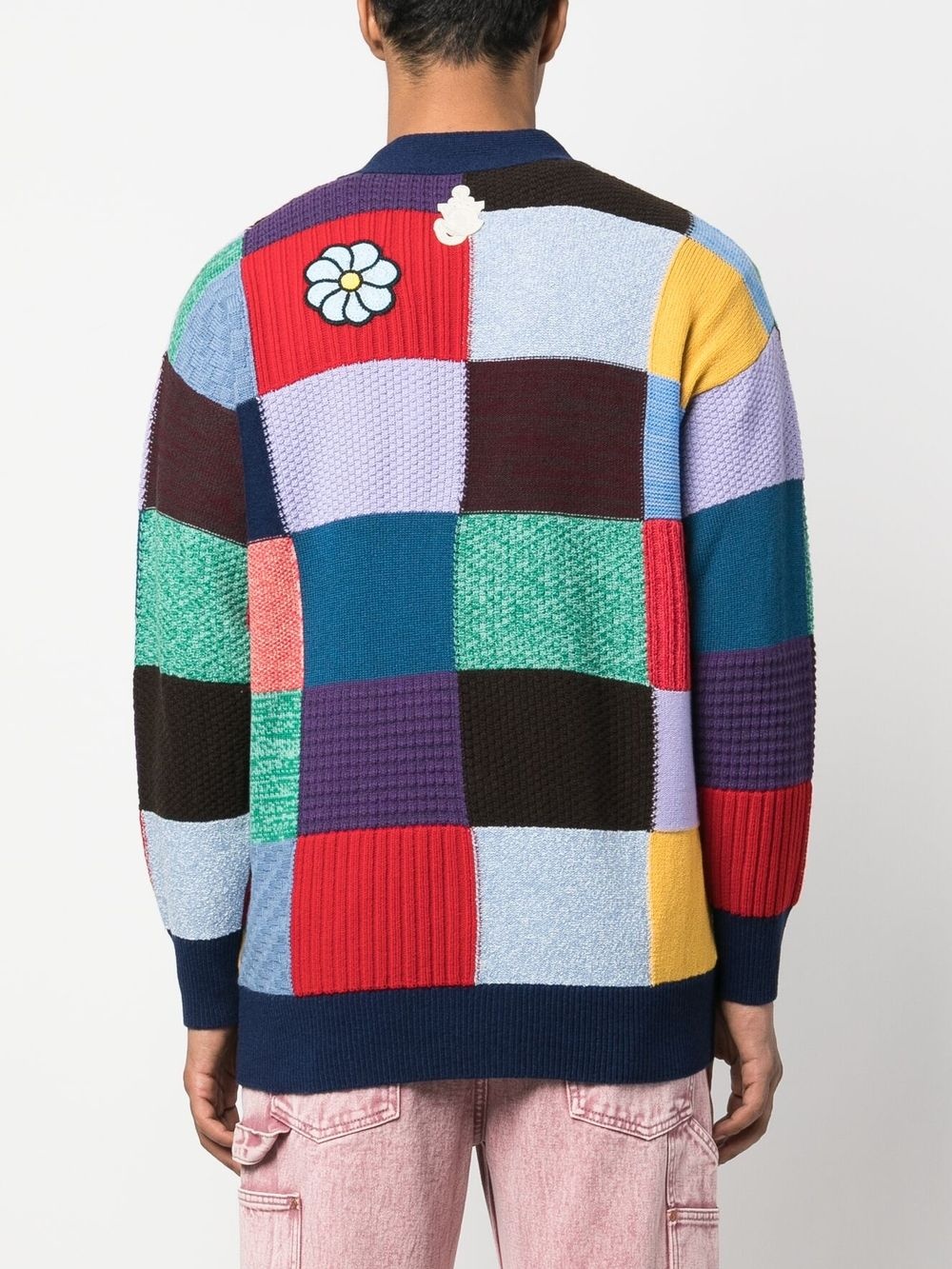 patchwork-design crochet cardigan - 5