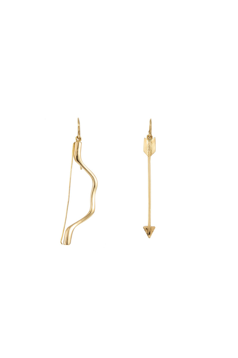 Bow and Arrows Earrings in 18K Yellow Gold 1