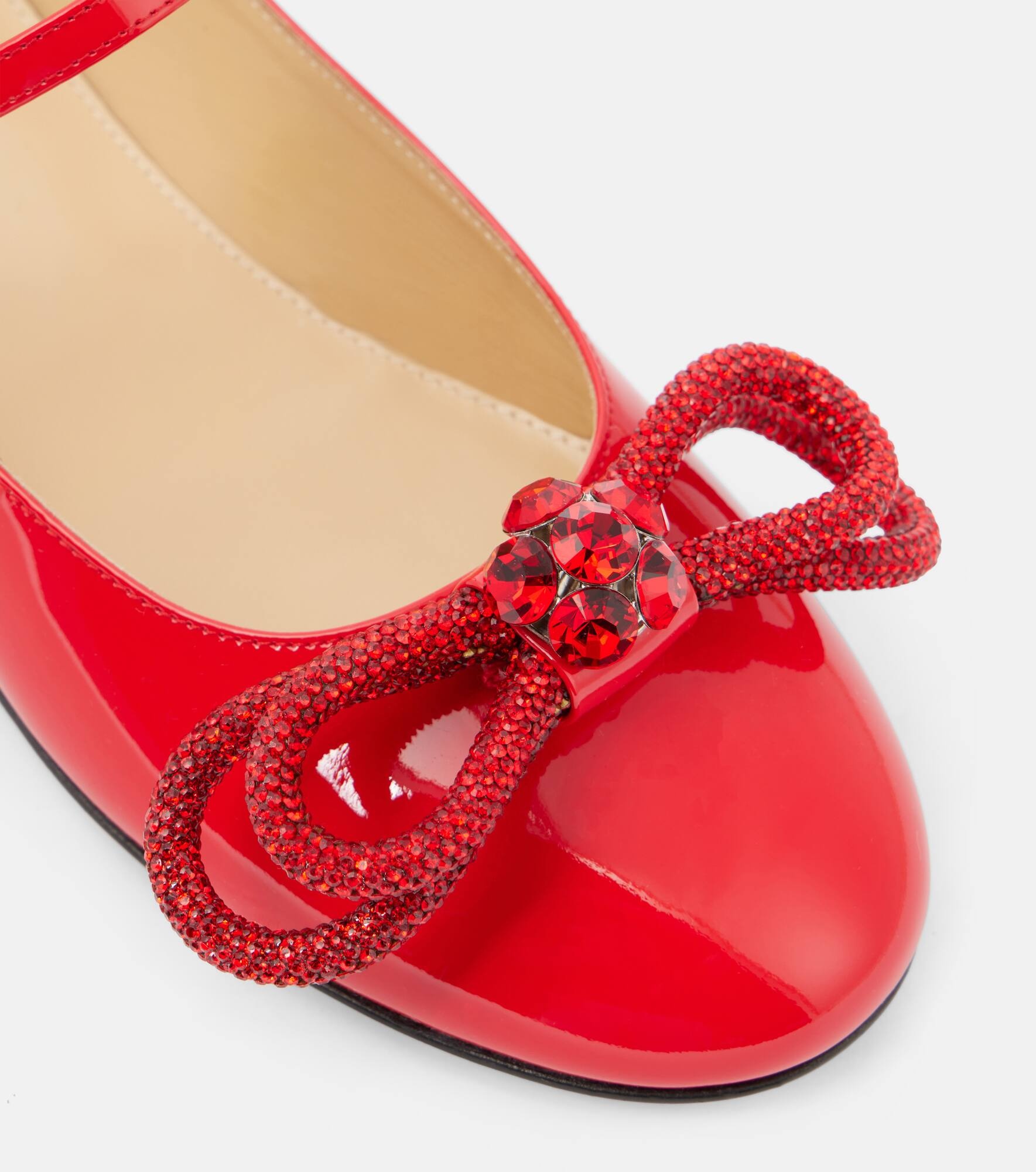 Bow-detail patent leather Mary Jane flats - 6