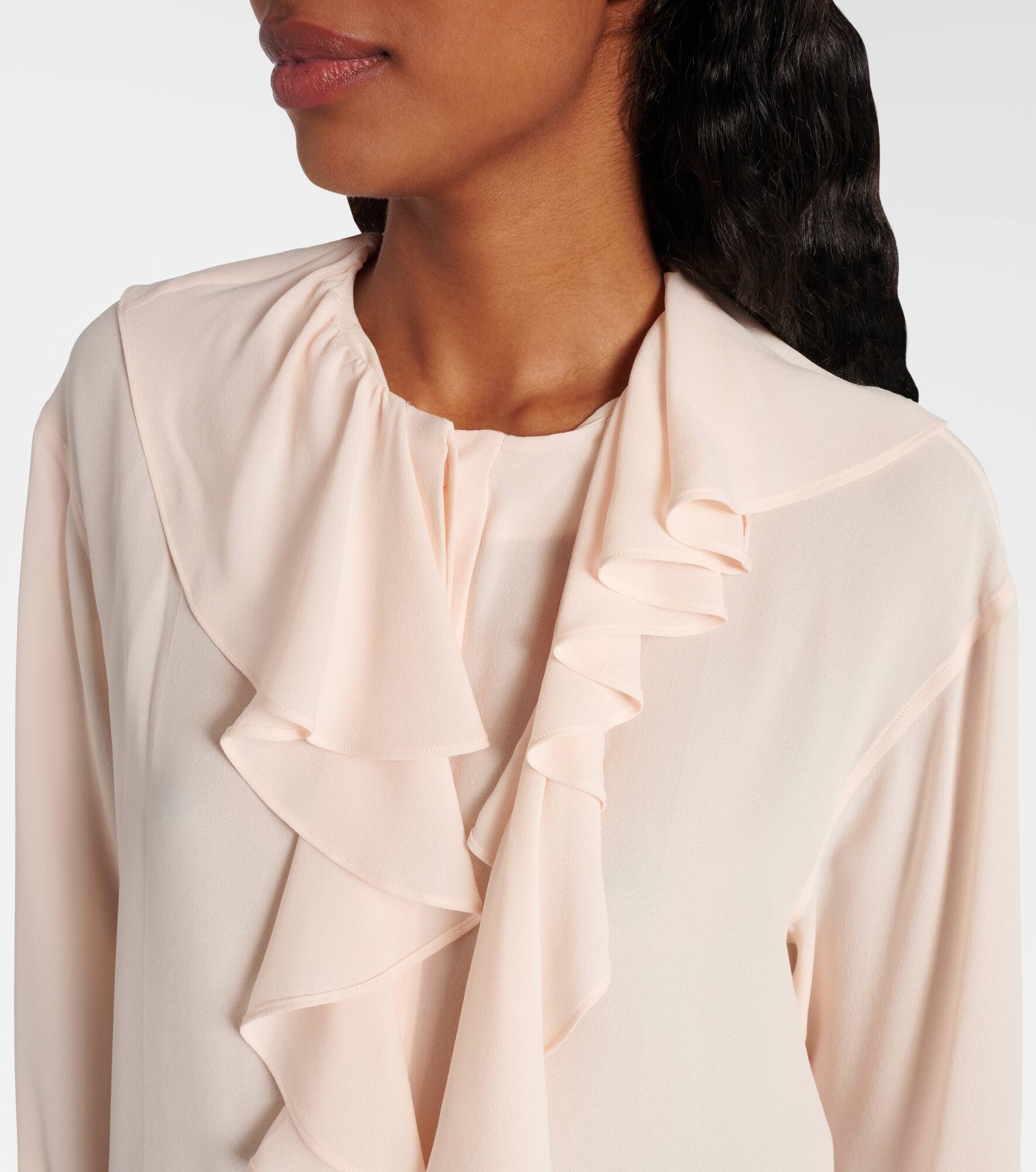 Ruffled silk blouse - 4