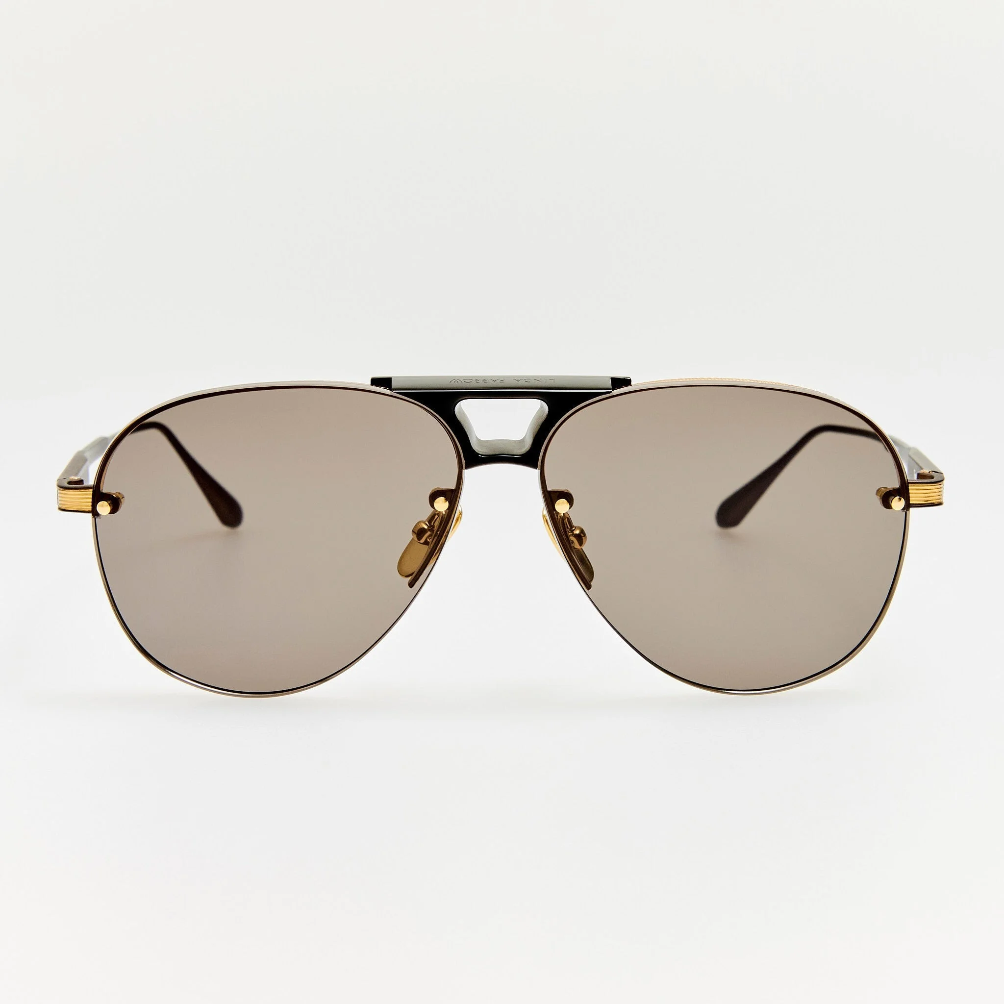 Taya Sunglasses in Matt Nickel and Black - 1