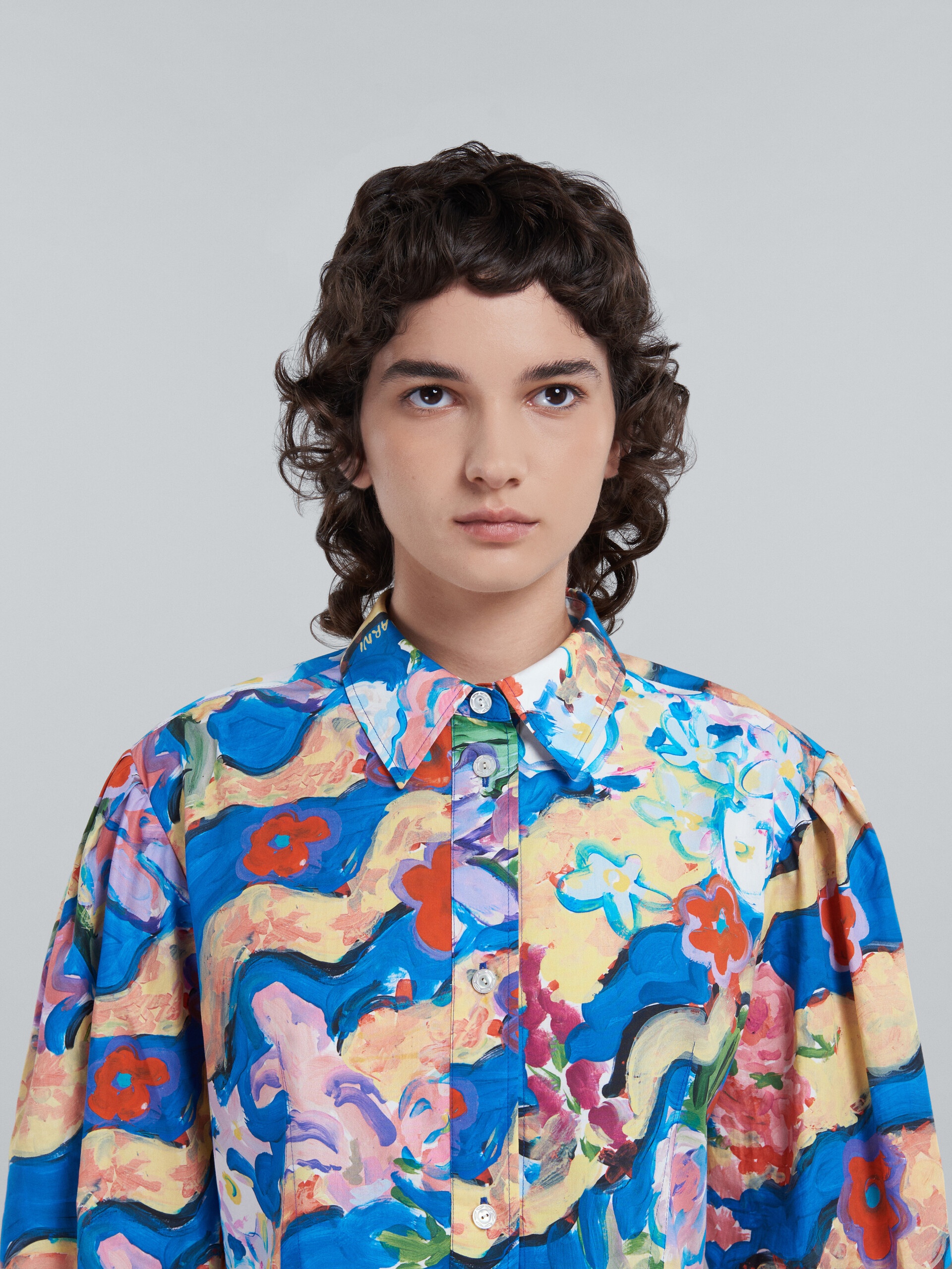 CROPPED PRINTED POPLIN SHIRT - 4