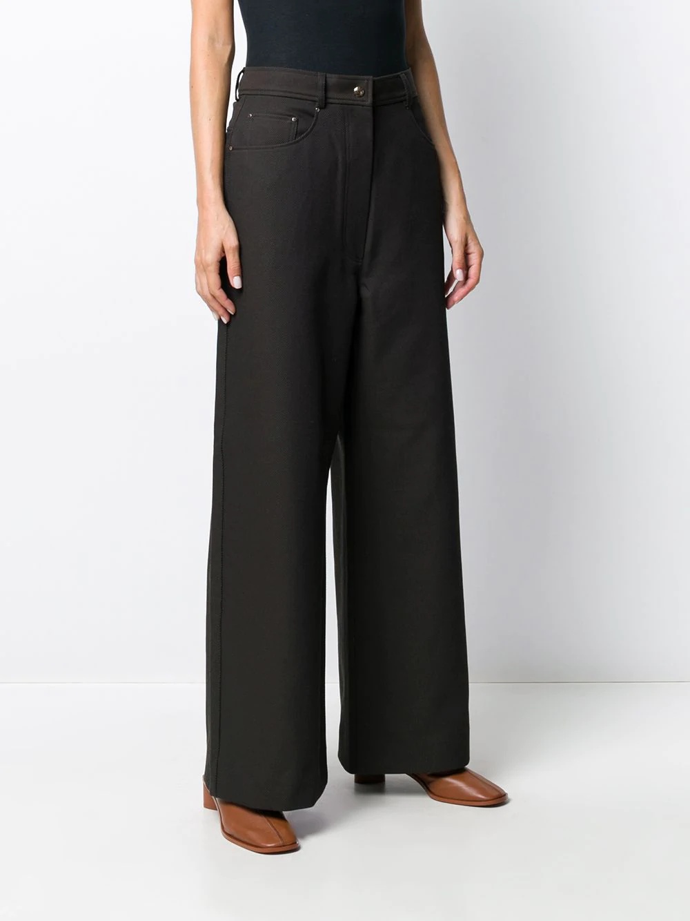 wide-leg straight trousers - 3