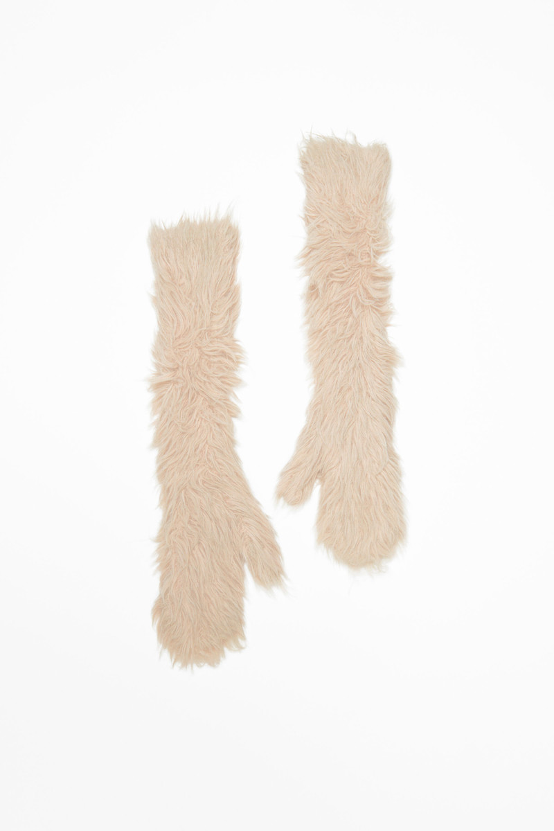 Fluffy mittens - Beige 1