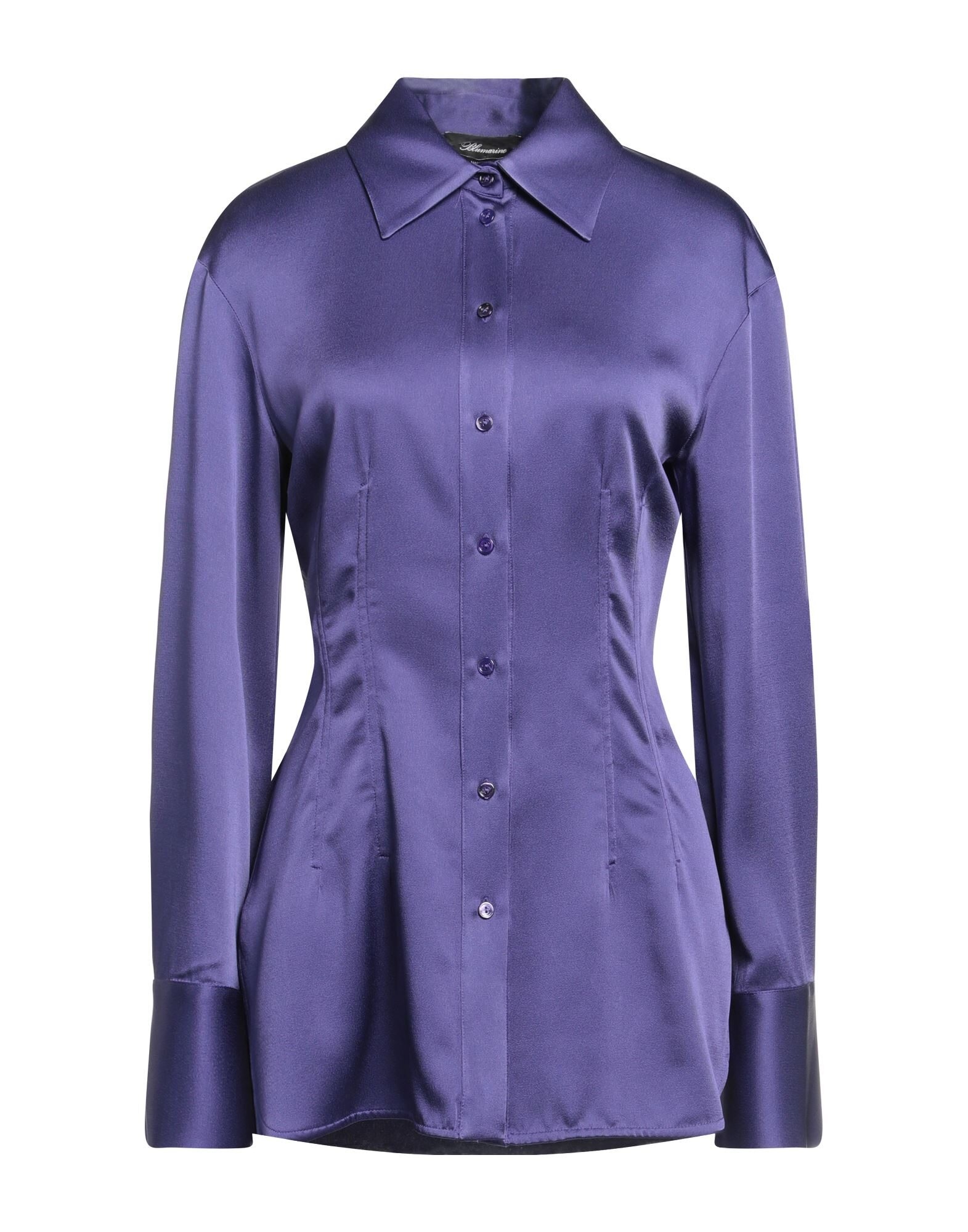 Purple Women's Solid Color Shirts & Blouses - 1