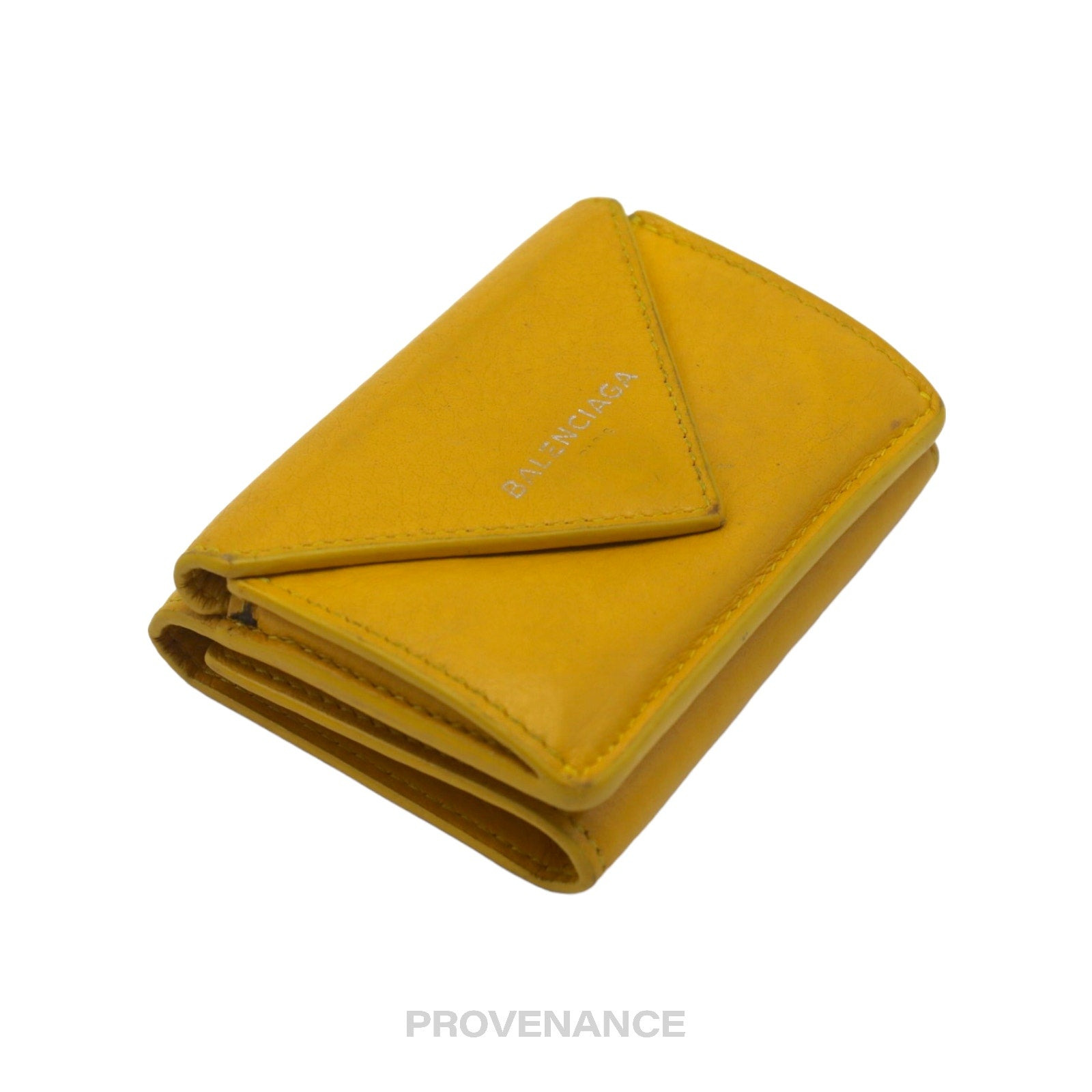 Balenciaga Papier Mini Wallet - Yellow Leather - 4