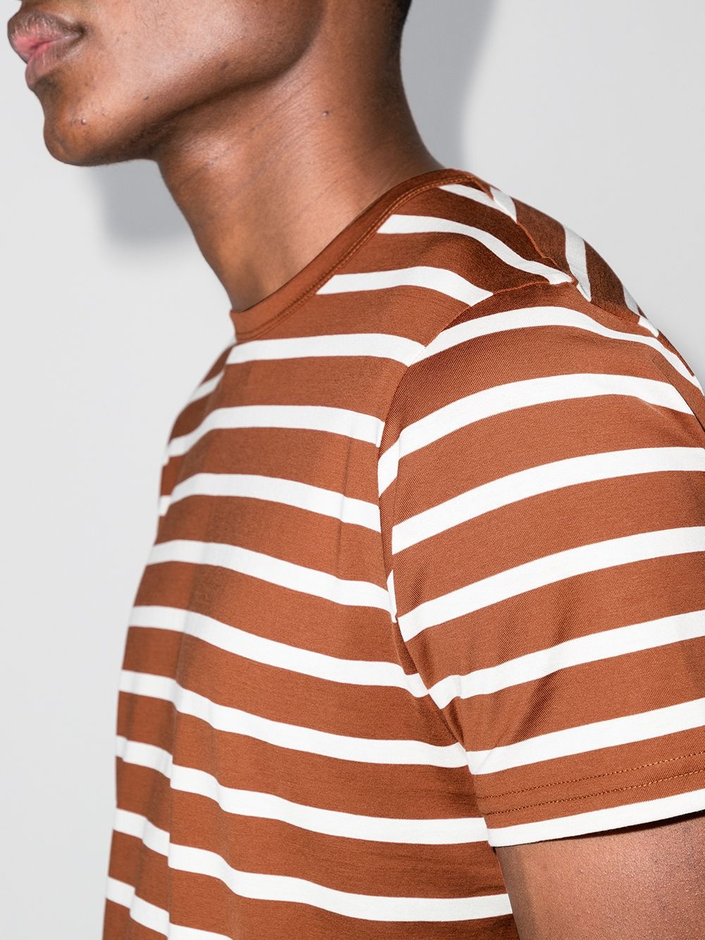 stripe-pattern cotton T-shirt - 4