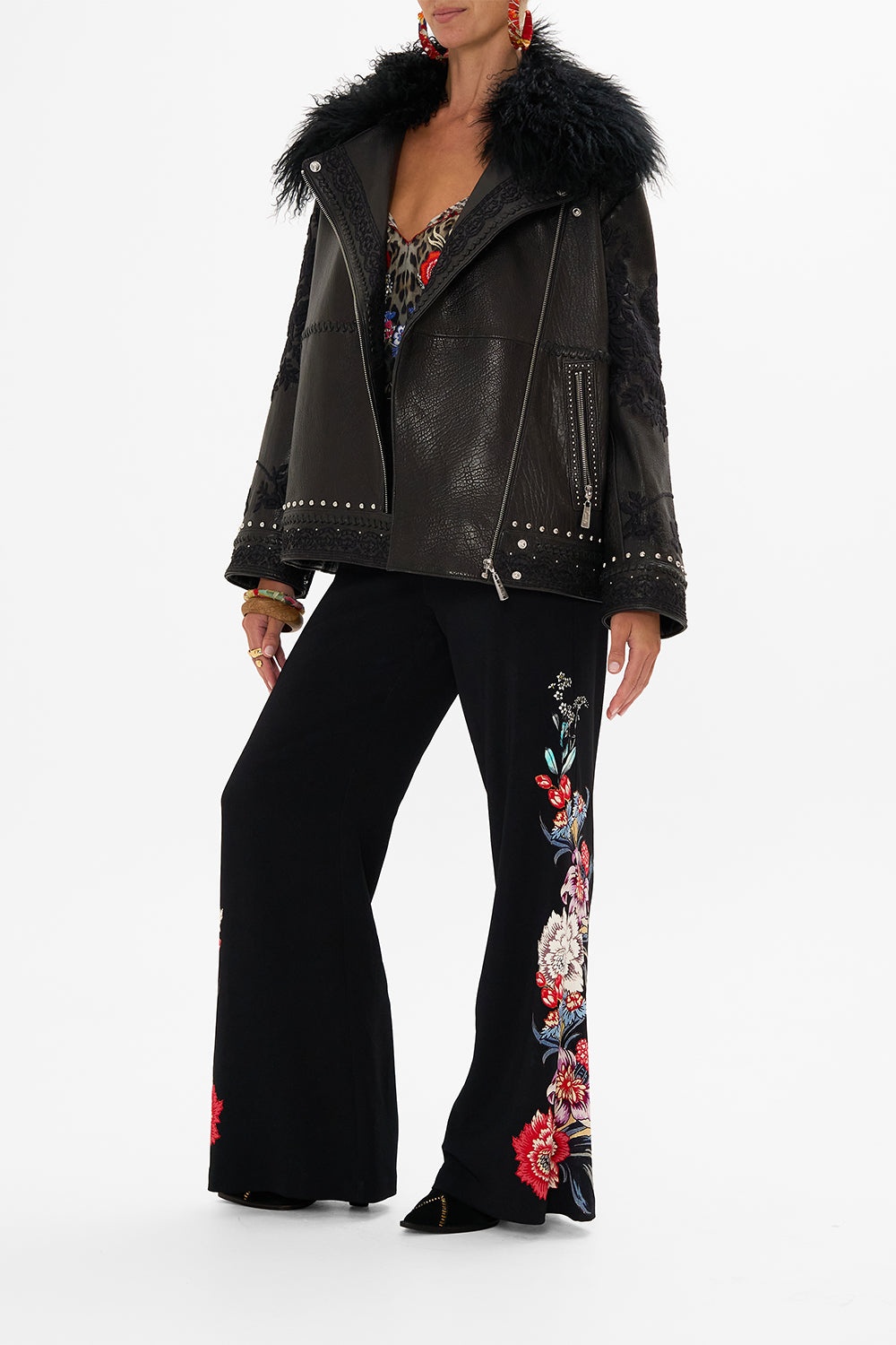 OVERSIZED LEATHER BIKER JACKET - 4