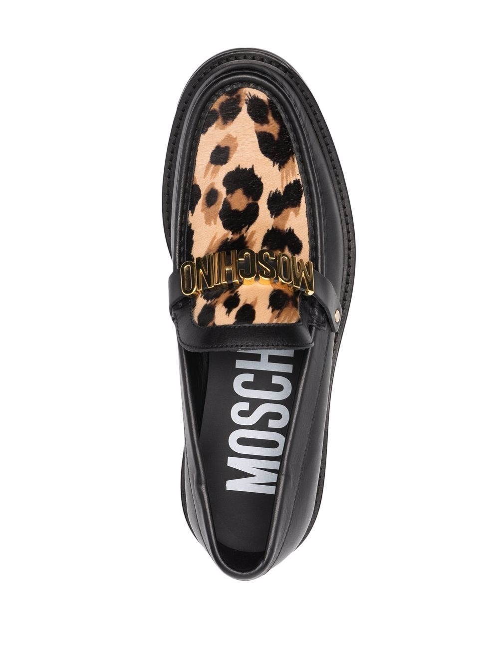 leopard-print logo loafers - 4