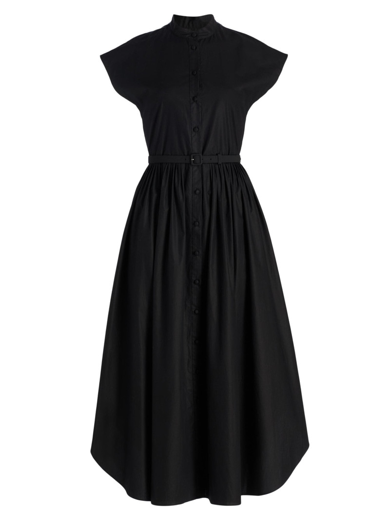 Women's Genevieve Cotton Poplin Shirtdress - Black 1