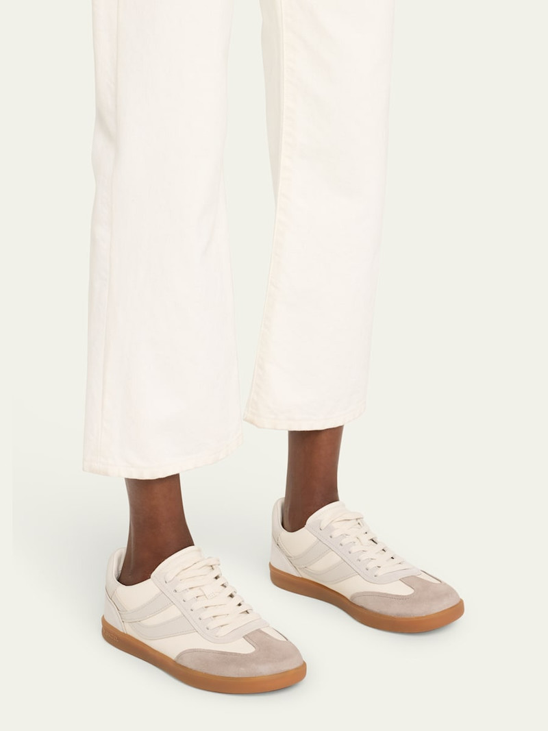 Vince Oasis Mixed Leather Retro Sneakers outlook