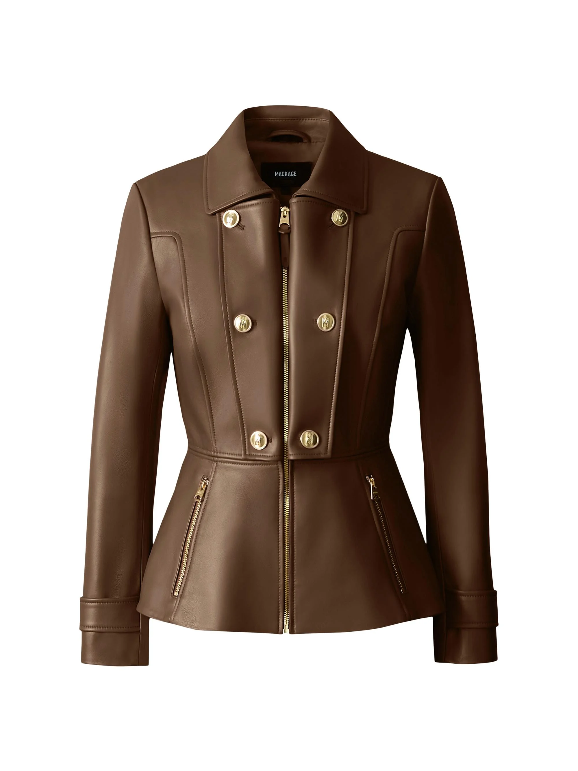 Women's Barbara Leather Jacket - Earth Brown - 1