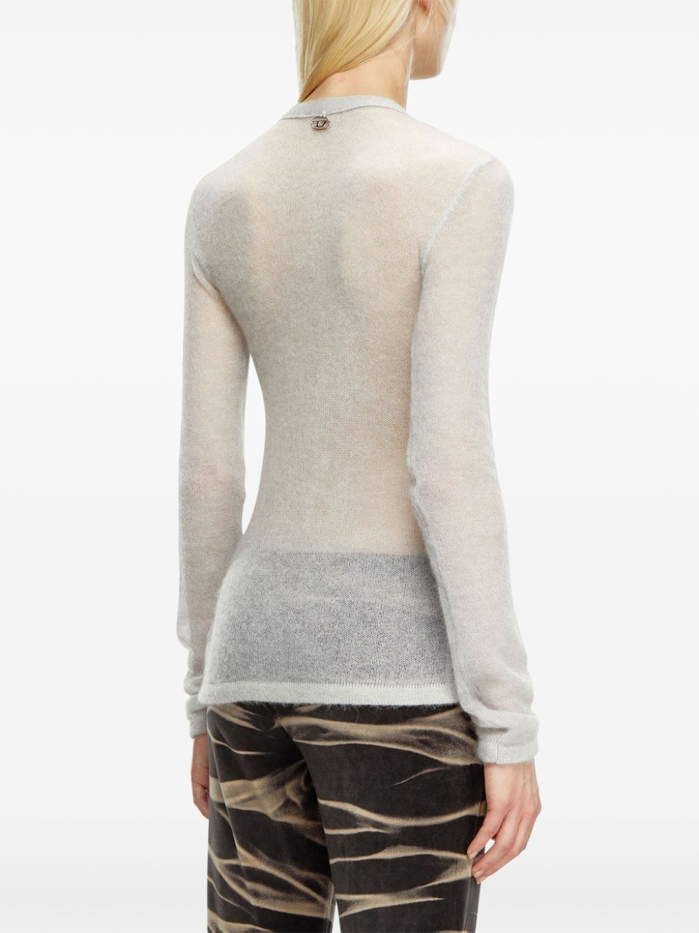 layered-effect knitted cargidan - 4