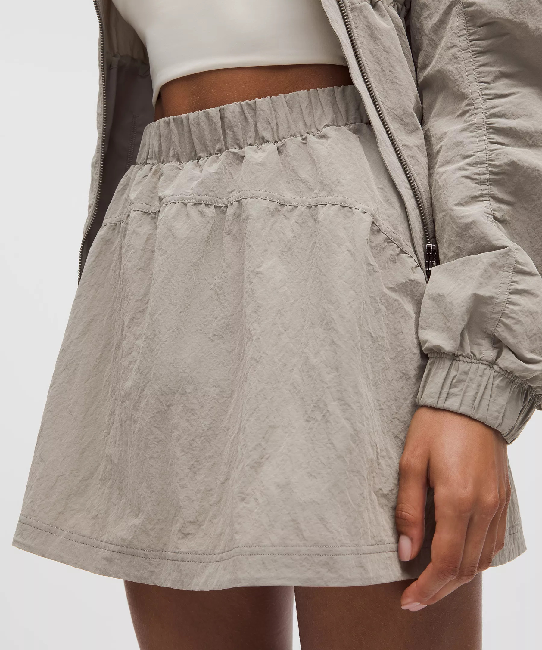 Crinkle Nylon High-Rise Mini Skirt - 4