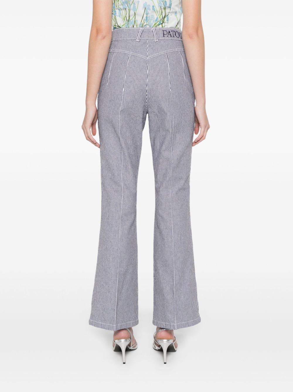striped flared trousers - 4