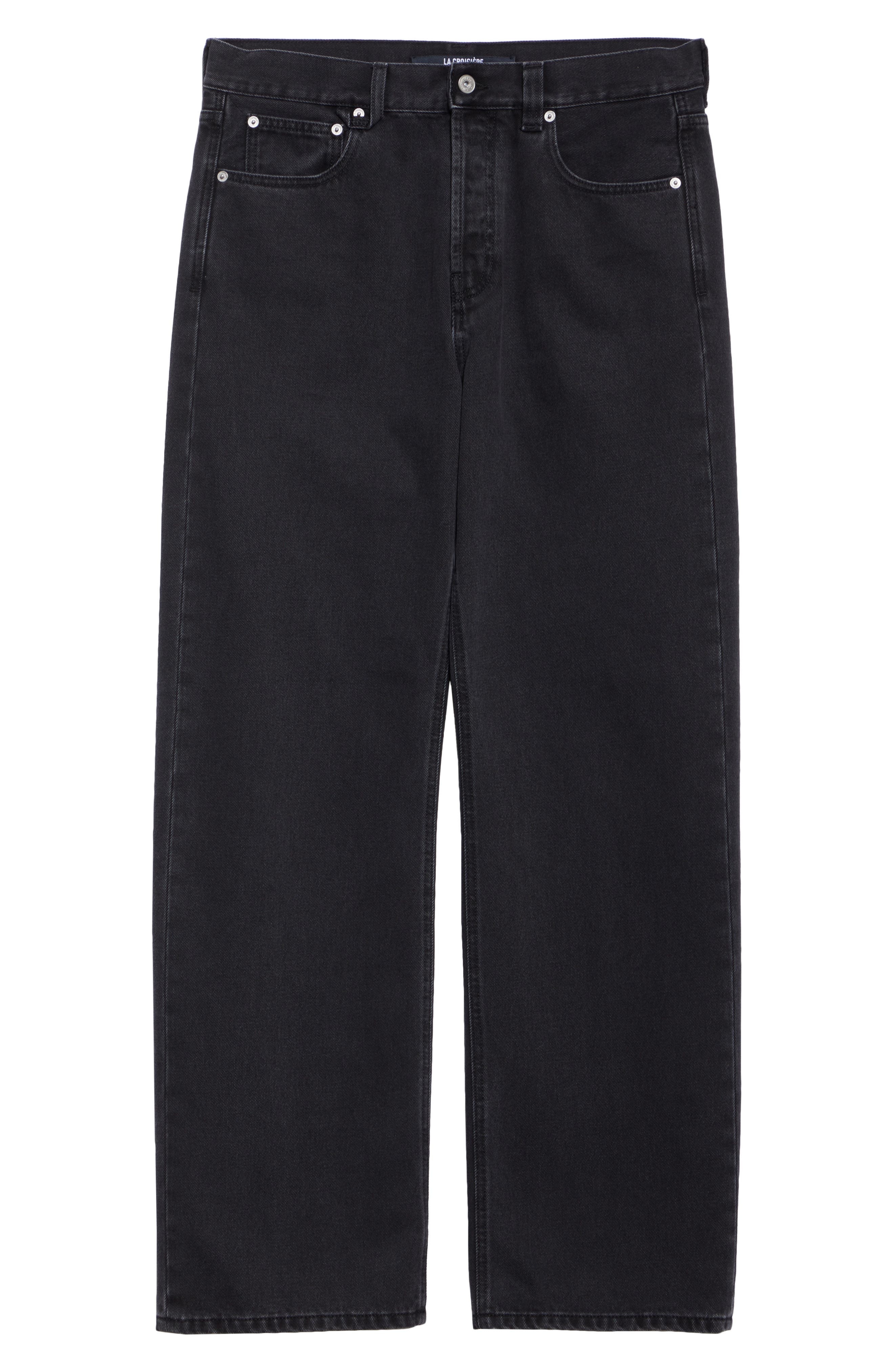 Jacquemus Le de-Nîmes Droit Straight Leg Jeans in Black at Nordstrom - 6