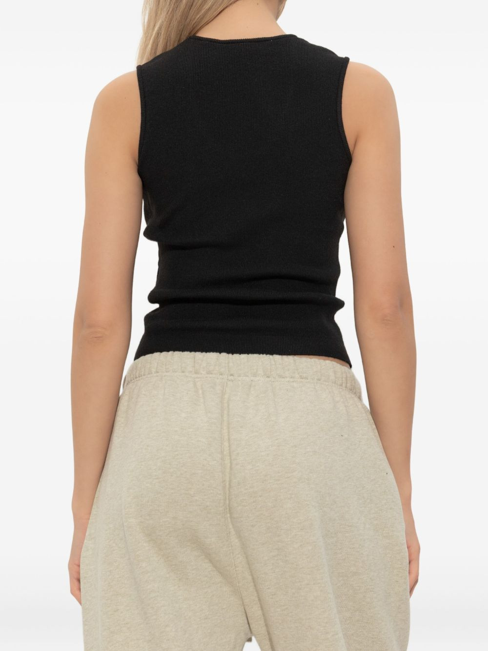 ribbed sleeveless top - 4
