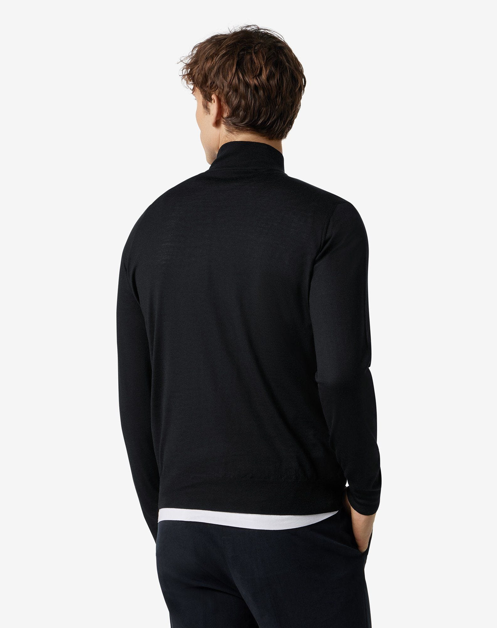 Black ultra fine 120's wool turtleneck - 3