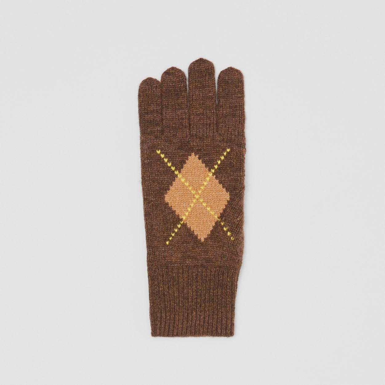 Argyle Intarsia Wool Cashmere Gloves - 3
