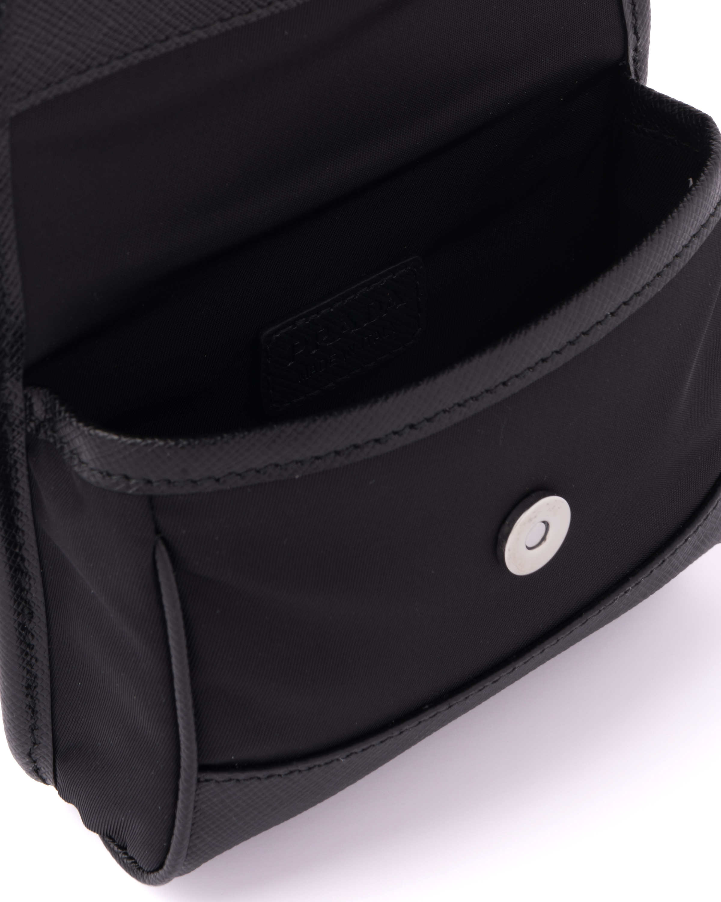 Re-Nylon and Saffiano leather mini pouch - 2