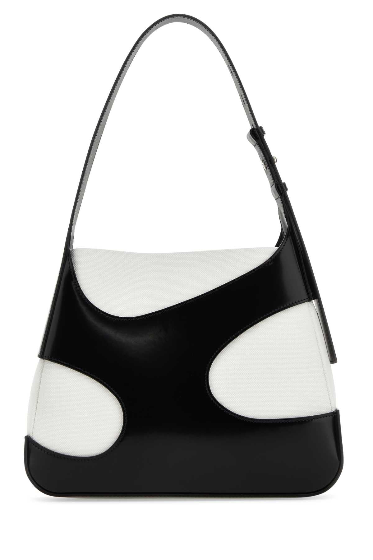 Salvatore Ferragamo Women Two-Tone Leather And Canvas Cut Out L Shoulder Bag - 3