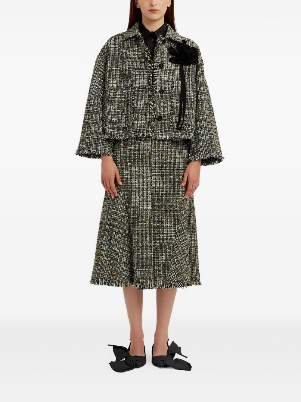 tweed pencil midi skirt - 3