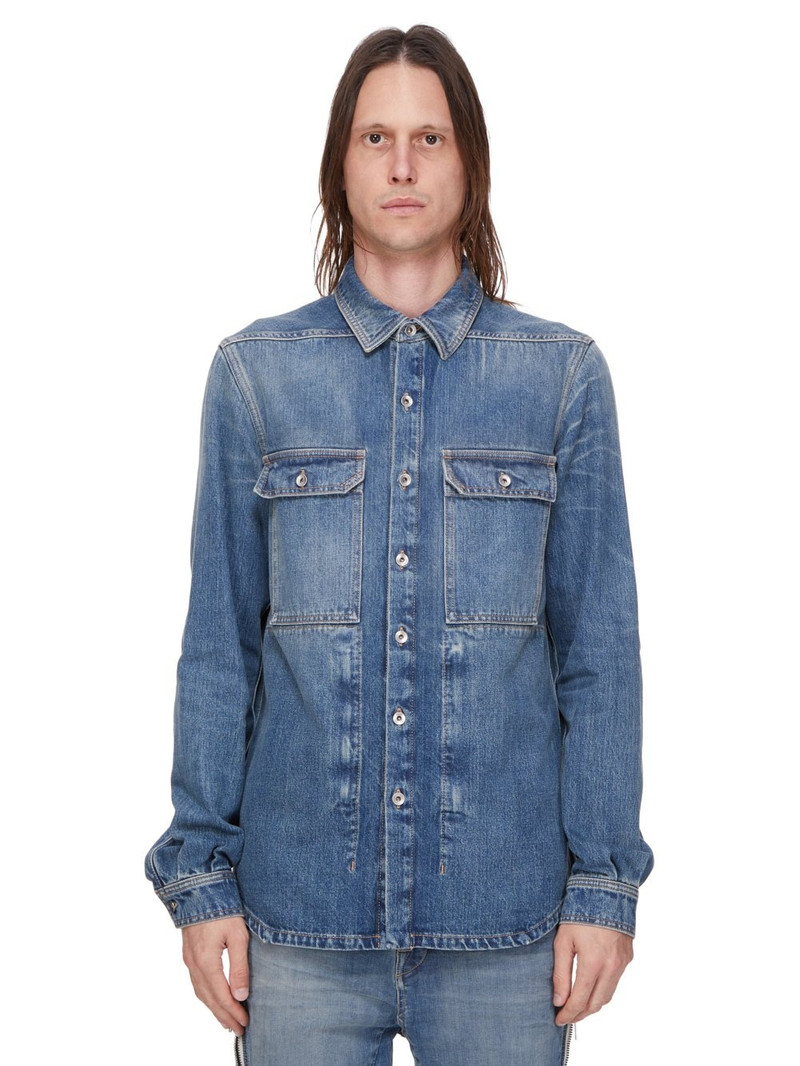 Webbing-Trimmed Denim Overshirt - 1