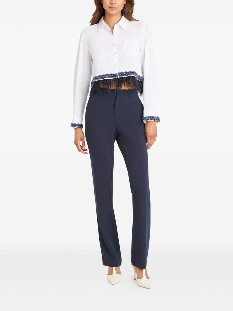 Cinq à Sept Sylvan feather-trim shirt outlook