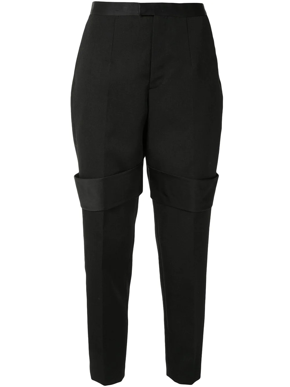 leg-strap tapered trousers - 1