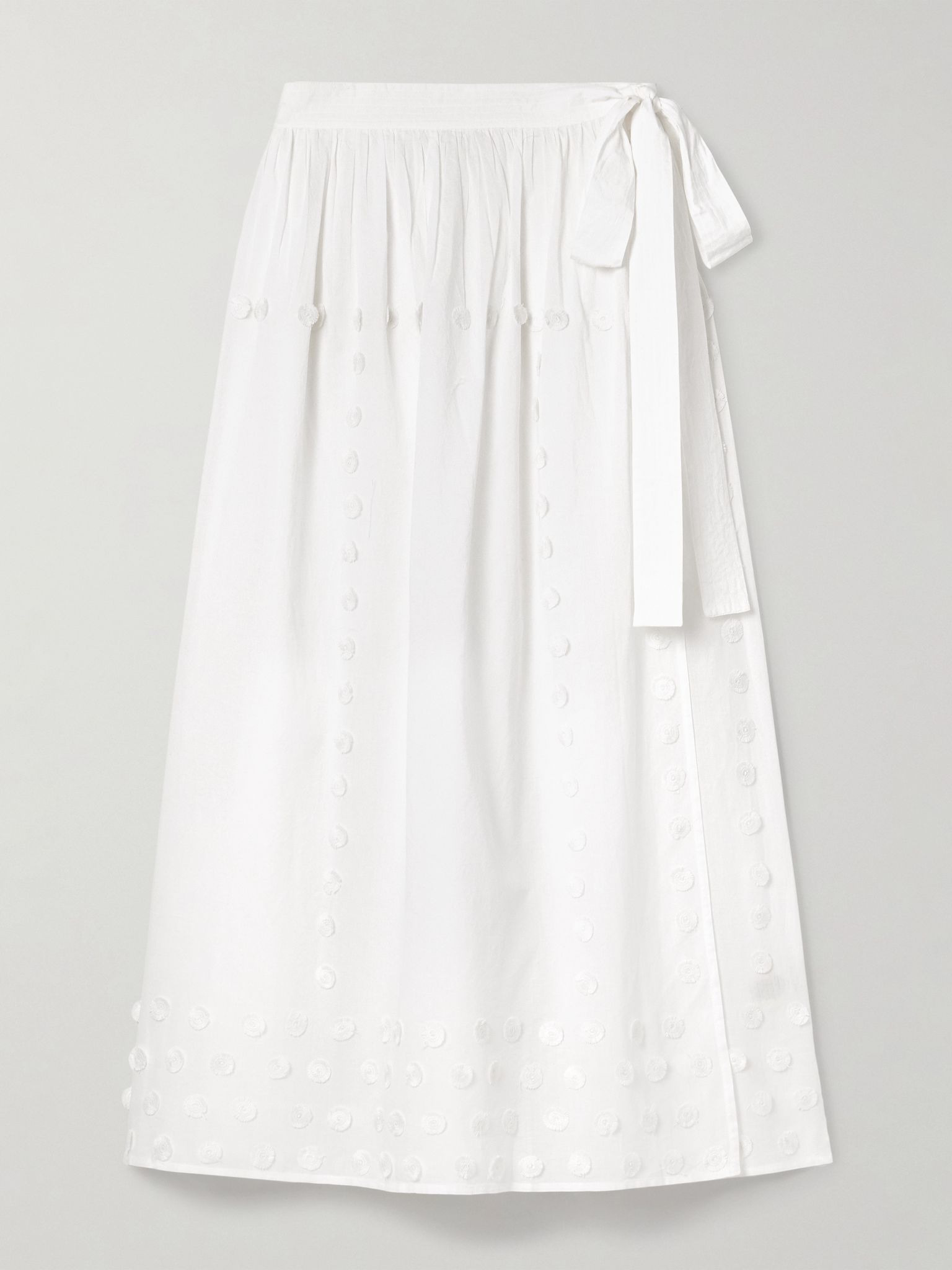 Kyla appliquéd cotton-voile pareo White - 1
