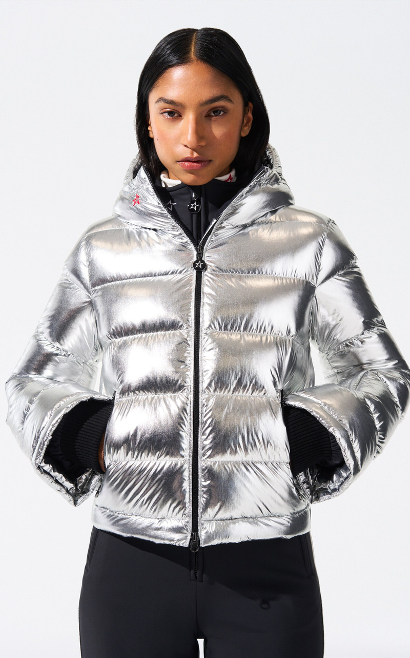PERFECT MOMENT Polar Flare Nylon Ski Jacket silver outlook