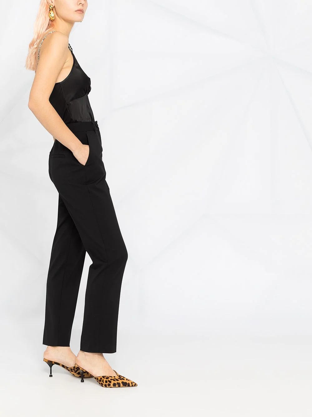 high-waisted tailored trousers - 6