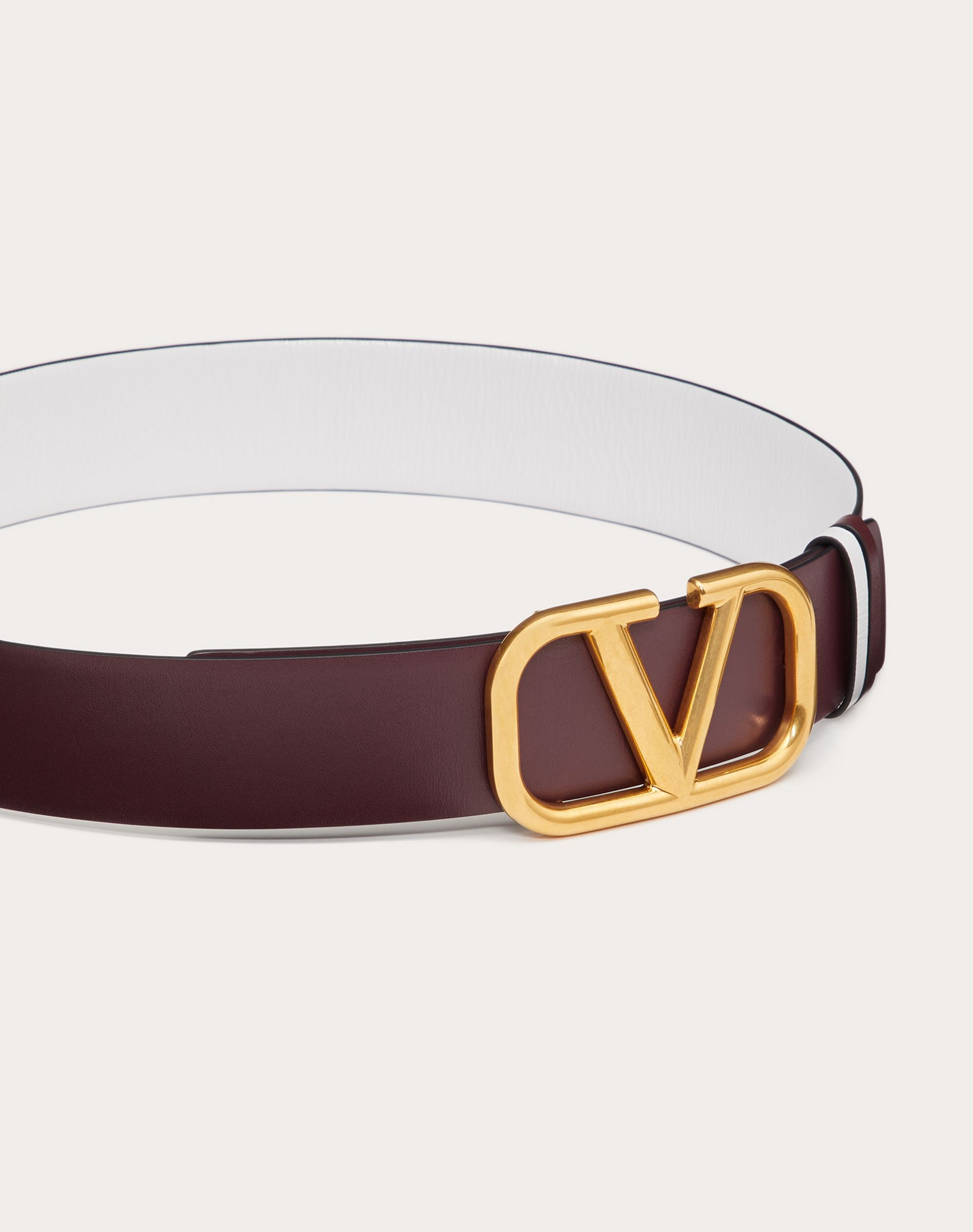 REVERSIBLE VLOGO SIGNATURE BELT IN Shiny CALFSKIN 40MM - 4
